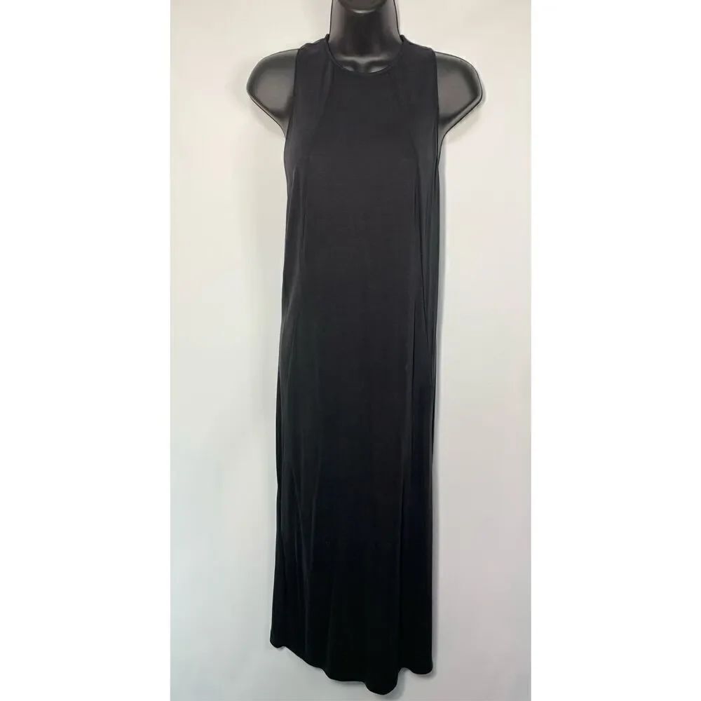 Zara Trafaluc Collection Women's Rayon Blend Sleeveless Midi Dress Black Medium